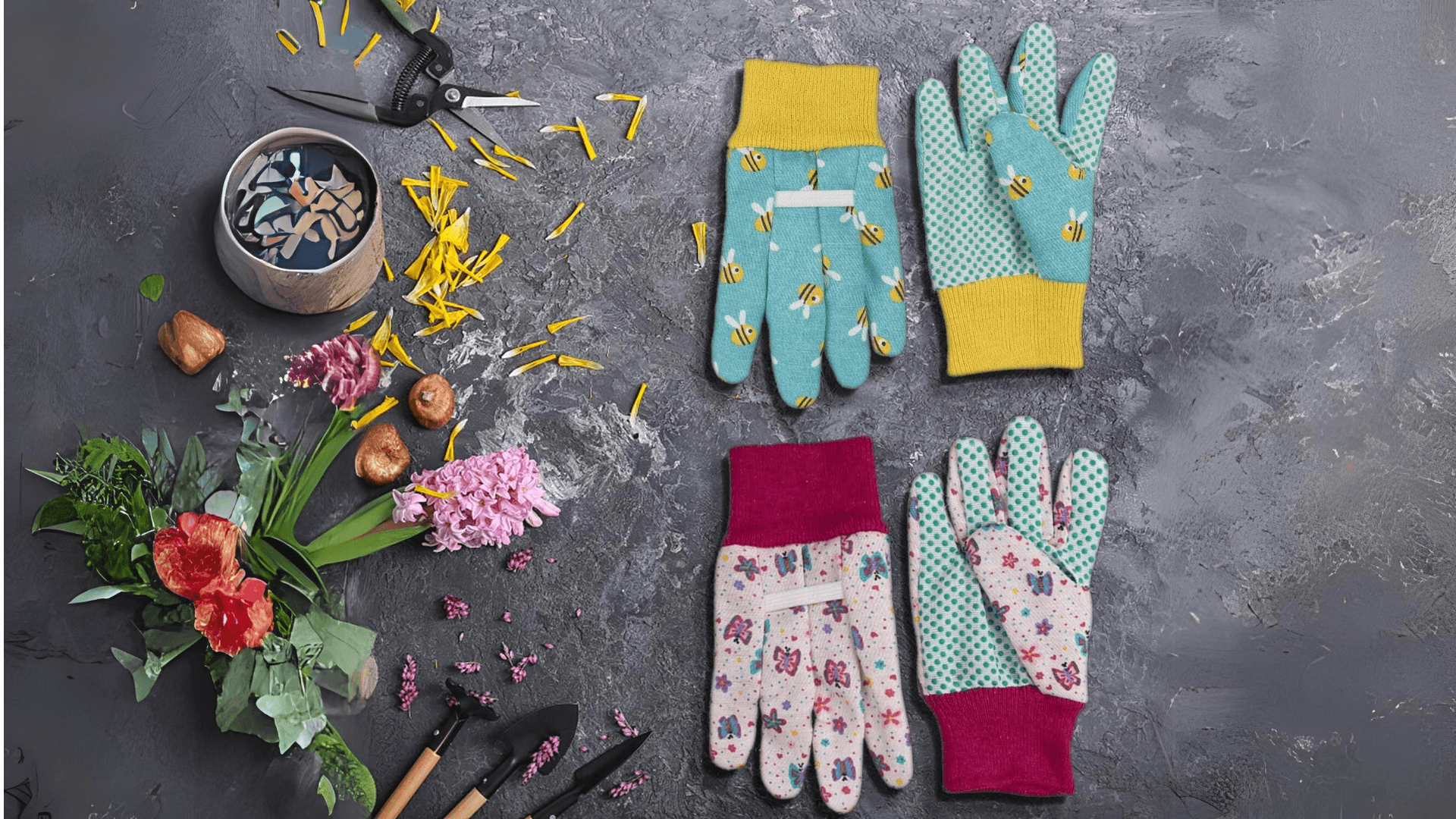  Joottuan 6 Pairs Kids Gardening Gloves Yard Work