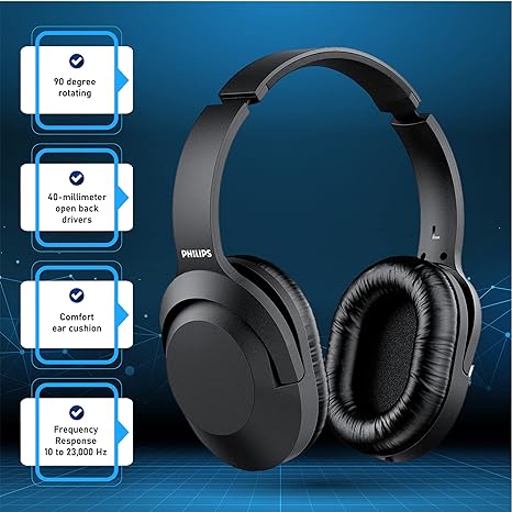 PHILIPS Over-Ear Wired Stereo Headphones