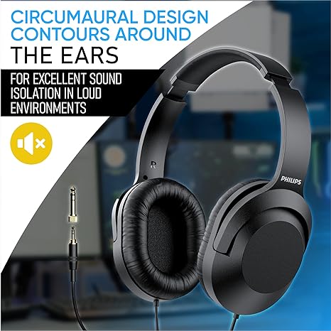 PHILIPS Over-Ear Wired Stereo Headphones